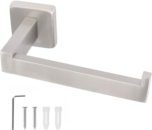 NearMoon Bathroom Square Toilet Paper Holder, Premium SUS304 Stainless Steel Rustproof Wall Mounted Toilet Roll Holder for Bathroom, Kitchen, Washroom (Brushed Nickel)