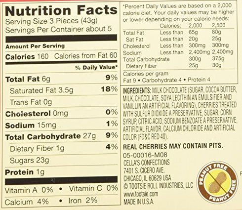 Cella's Cherries Covered with Real Milk Chocolate - 16 CT 8oz