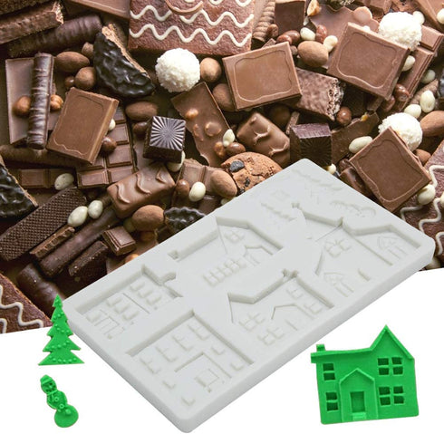 DIY Castle House Christmas Tree Silicone Mold Cake Chocolate Decorative Clay Mould Kitchen Baking Supplies(#2)