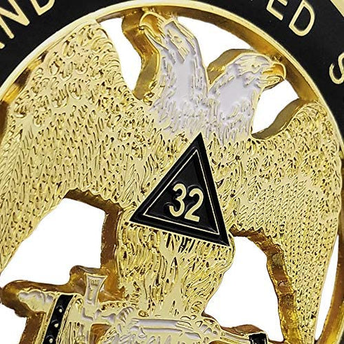 Ancient & Accepted Scottish Rite 32nd Degree Masonic Car Emblem Metal Auto Decal