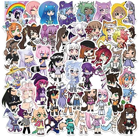 wyyeleswm Gacha Life Game Stickers 50PCS Cartoon Character Costume Game Stickers Vinyl Waterproof Stickers for Laptop Bumper Water Bottles Computer Phone Car Stickers and Decals car Stickers for Girl (gacha life)