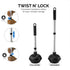 NEIKO 60168A Toilet Plunger Set | 4 Piece | Bonus Mini Sink and Drain Plunger, Brush and Caddy | Compact | Patented All-Angle Design | Telescopic Aluminum Handle , Black