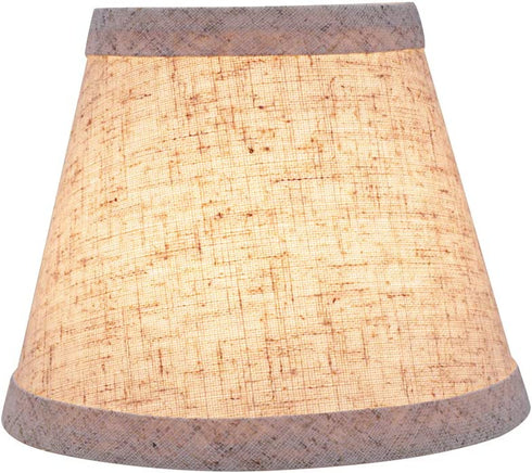 Aspen Creative 32063-2 Small Hardback Empire Shape Chandelier Set (2 Pack), Transitional Design in Beige, 5" Bottom Width (3" x 5" x 4") Clip ON LAMP Shade