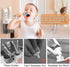 QQJ Wall-Mounted Toothbrush Holder-Electric Toothbrush Holder with Two Toothpaste squeezers and Toothbrush Storage Box. Automatic Toothpaste Dispenser with dust Cover, Suitable for Bathroom (White)