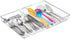 iDesign Linus Expandable Kitchen Drawer Organizer for Silverware, Spatulas, Gadgets - Clear
