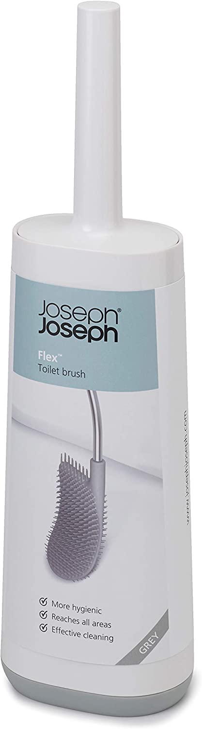 Toilet Brush with Slim Holder Flexible Anti-Drip