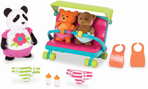 Li'l Woodzeez Animal Figurine Playset & Accessories - Baby Sitter Set - 14Piece