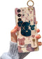 Lastma for Samsung Galaxy S21 Ultra Case Cute with Wrist Strap Kickstand S21 Ultra Case 5g Glitter Bling Cartoon IMD Soft TPU Shockproof Protective Phone Cases Cover for Girls and Women - X Bear