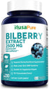 Bilberry Extract 2500mg 200 Vegetarian caps (Non-GMO & Gluten Free)