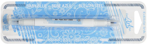 Renshaw Baby Blue Rainbow Dust Edible Marker, Food Colouring Felt Tip Pen, Thick and Thin Nib for Writing and Drawing Cake Decorations
