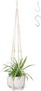 43 Inch Macrame Plant Hanger Indoor, Large Size No Tasselss Crochet Cotton Rope Hanging Planter Basket, Decorative Flower Pot Holder for Boho Home Decor (with 2 Hooks)