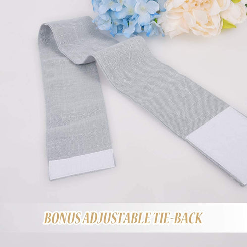 RYB HOME Sheer Sidelight Curtains French Door - Linen Look Fabric Morden Window Curtain Shades for Bathroom Dining Living Room Kitchen, 2 Tieback, 2 Pcs, 30-inch Width x 72-inch Length Each, Dove Grey