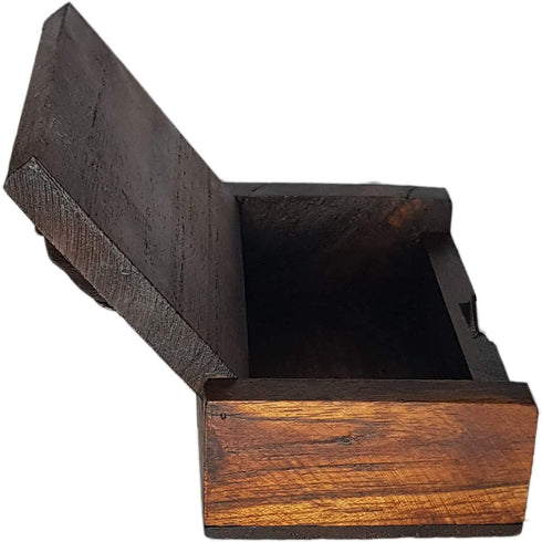 Design by UnseenThailand Vintage Thai Teak Wood Box with Elephants 100% Handmade (Wooden Elephant)