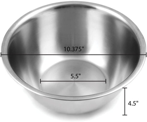 Fox Run Large Mixing Bowl, 10.25 x 10.25 x 5.25 inches, Metallic