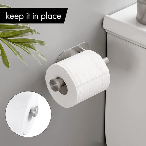 KES Self Adhesive Toilet Paper Holder Stick On Toilet Paper Roll Holder RUSTPROOF Stainless Steel Brushed Finish 2 PCS, A7170-2-P2
