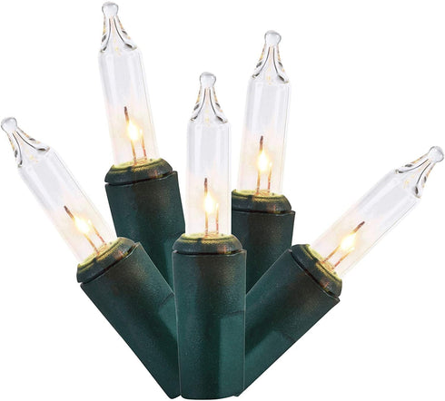 Holiday Time 300 Clear Mini Lights, Green Wire, 62.5 Feet
