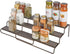 mDesign Adjustable, Expandable Kitchen Wire Metal Storage Cabinet, Cupboard, Food Pantry, Shelf Organizer Spice Bottle Rack Holder - 3 Level Storage - Up to 25" Wide - Bronze