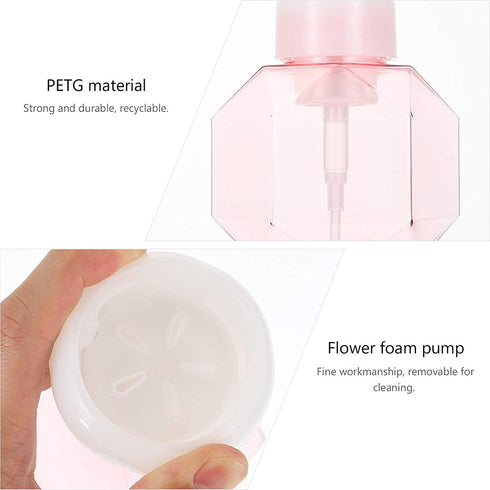 YARNOW Foaming Soap Dispenser Flower Shape Empty Foam Liquid Bottle Plastic Press Bottles for Kitchen