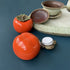 2 PackCeramic tea Storage Container Tea tins,Tea Seal Jar and well-made cute Persimmon Canister, Tea caddy with Lid Kitchen be a suitable container for loose tea, herbs, spices, salt