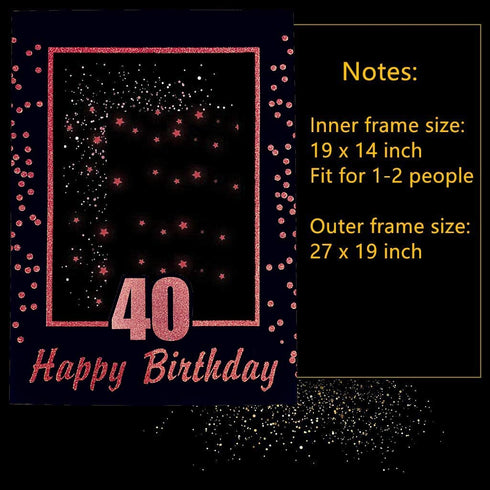 LaVenty Rose Gold 40th Birthday Party Photo Booth Props 40th Birthday Photo Frame Birthday Photo Frame