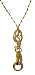 Hidden Hollow Beads Trendy Made in USA, Women's Fashion Lanyard ID Badge Holder, 34" Long, Holds Keys and Badge (Gold Round Pendant)