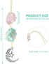 Healing Crystals Ornament, Dangling Moon Star Healing Crystal Stones Hanging Ornament, Natural Energy Crystal Ornament Decor for Home, Car and Party (Amethyst-Turquoise)