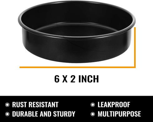 6 Inch Cake Pans Set of 4, Nonstick Round Cake Pans with 120 Pieces Parchment Paper, Dishwasher Safe