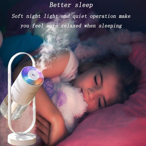 fuliying Cool mist humidifier-Portable mini humidifier with led lights,usb portable air humidifier ultra-quiet, Suitable for Babies, Kids, Indoor, Bedroom, Office, Car, Travel (White)
