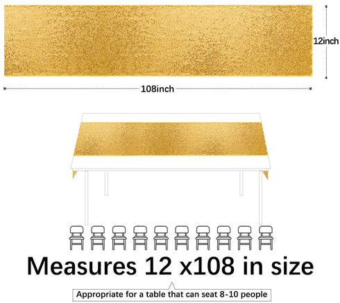 Gold Table Runners Rectangle Sequin Table Runner 3 Pack 12x108 Inch Sparkle Table Covers for Wedding Birthday Party Table Decorations
