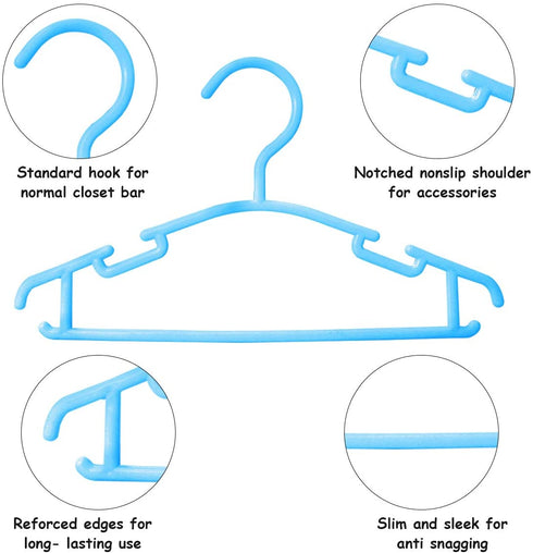 Baby Hangers, 60Pack Blue Baby Clothes Hangers Infant Hangers Kids Hangers Baby Hanger for Closet Baby Coat Hangers Child Hanger Plastic Small Hangers