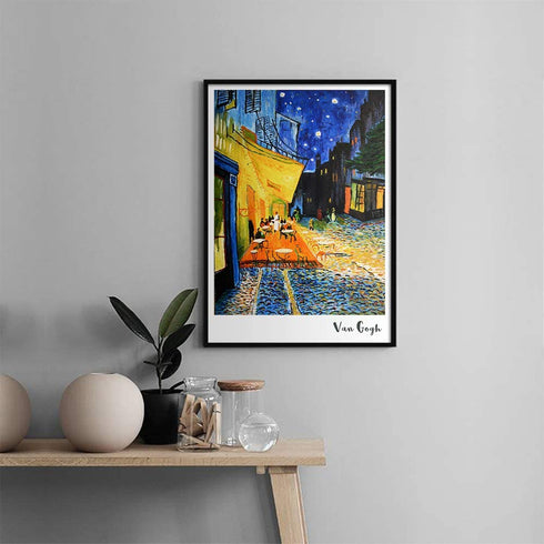 Walldekor Famous Impressionism Artwork by Van Gogh, Cafe Terrace at Night, Unframed, Poster Wall Art Print for Home Decor Wall Decor(16x24 Inch)