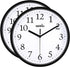 Hippih Black Wall Clock Silent Non Ticking Quality Quartz, 10 Inch Round Easy to Read for Home Office School Clock 2 Pack