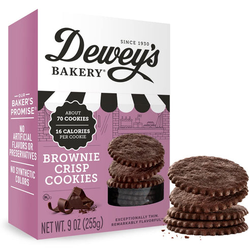 Dewey's Bakery Brownie Crips Cookie Thins | Baked in Small Batches | Real, Simple Ingredients | Time-Honored Southern Bakery Recipe | 9 oz