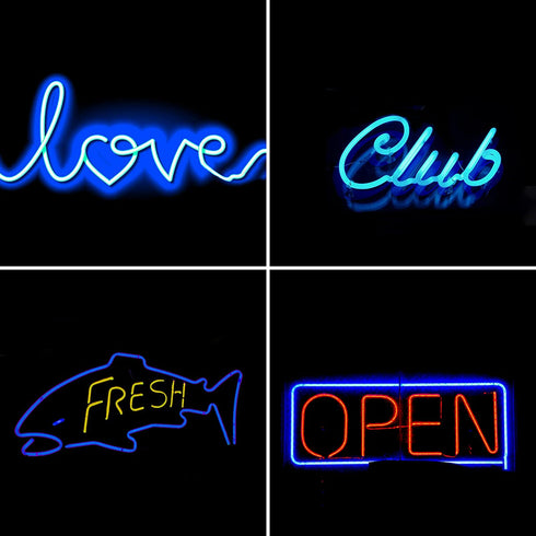 SHUXAG Neon Lights, 16.4ft/5m Led Rope Lights for Bedroom, 12V DC Flexible Led Strip Lights Waterproof Neon Flex, Silicone Blue Decor for Indoor Outdoor Home Patio Room Kithchen(NO Power Adapter)