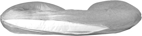 Betty Dain Stretch Jersey Pregnancy / Maternity Pillowcase C-Shape Compatible, 100% Cotton Stretch Jersey, Dual Zippers and Stretch Fabric, Machine Washable, 60 x 25 inches, Gray