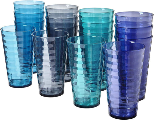 Splash 18-ounce Plastic Tumblers | Value set of 16 in 4 Coastal Colors