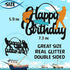 Fish Cake Topper Happy Birthday Sign Cake Decorations for Man Kids Boy Fisherman Gone Fishing Themed Birthday Party Supplies Black Glitter Decor