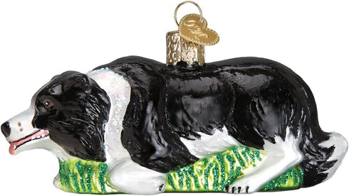 Old World Christmas Dog Collection Glass Blown Ornaments for Christmas Tree Colle, Herding Border Collie