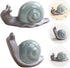 Amosfun 2Pcs Snail Figurine Ceramic- Miniature Snail Ornament - Miniature Cats Minifigures Unicorn Figurines Decor Figurine -Tea Table Ornament Mini Retro Creative -Decor Snail Figurine Ornament