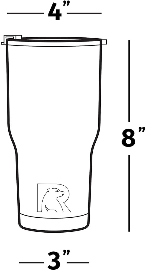 RTIC Tumbler with Splash Proof Lid, 30 oz, Black, Insulated Travel Stainless Steel Coffee Mug, Sweat Proof, Keeps Hot & Cold Longer