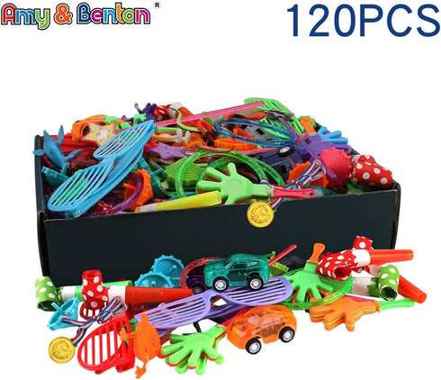 Amy&Benton 120PCS Prize Box Toys for Classroom Pinata Filler Toys for Kids Birthday Party Favors Assorted Carnival Prizes for Boys and Girls Treasure Box / Chest Prizes Toys for Classroom