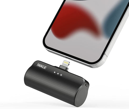iWALK Mini Portable Charger for iPhone with Built in Cable, 3350mAh Ultra-Compact Power Bank Small Battery Pack Charger Compatible with iPhone 14/13/13 Pro/12/12 Pro/11/XR/XS/X/8/7/6,Black