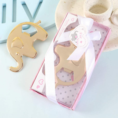 DAJAMAI 12 Pack Bottle Opener Baby Shower Party Favor for Guests Elephant Shaped Bottle Opener Baby Shower Favors Birthday Bridal Shower Souvenirs Wedding Favor Gift (Pink - Elephant, 12)