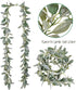 MULTI CANDY Artificial Flocked Lambs Ear Garland,Soft Faux Vine Greenery, Farmhouse Mantle Decor,DIY Home Decoration Vine