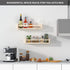 Classic Nursery Shelves, Set of 2 Natural Wood Floating Book Shelves for Kids Room, Wall Shelves for Bathroom Decor, Kitchen Spice Rack, Book Shelf Organizer for Baby Nursery Décor (16.5Lx4W)