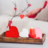 3 Pieces Valentine's Day Heart Wood Sign Heart Tray Decor Love Heart Shape Home Decor Freestanding Red Pink White Heart Table Decorations for Valentines Day Wedding Party