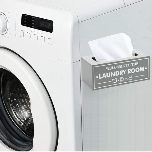 UCUDI Magnetic Dryer Sheet Dispenser Laundry Softener Sheets Holder Cover Box Farmhouse Laundry Room Wall Art Decor