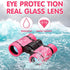 Kid Binoculars Shock Proof Toy Binoculars Set - Bird Watching - Educational Learning - Presents for Kids - Children Gifts - Boys and Girls - Outdoor Play - Hunting - Hiking - Camping Gear?Pink?