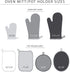 KitchenAid Asteroid Cotton Oven Mitts with Silicone Grip, Set of 2, Grey, 2 Count