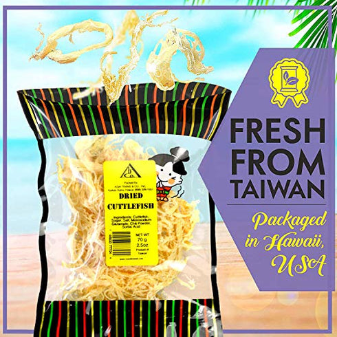 Saki Ika Dried Cuttlefish Snack | Hawaiian Seafood Jerky | High-Protein, Low-Fat, Low-Calorie (2.5 oz.)